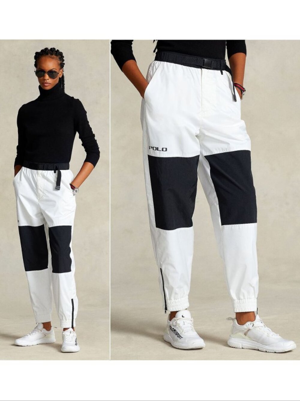 POLO RALPH LAUREN Athletic Utility Ripstop Pants Size S White Black NEW $298